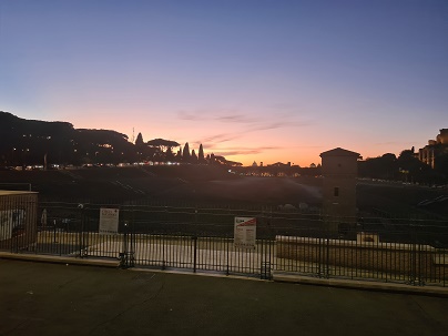 Rome, Night bus tour - Circo Massimo evening sky