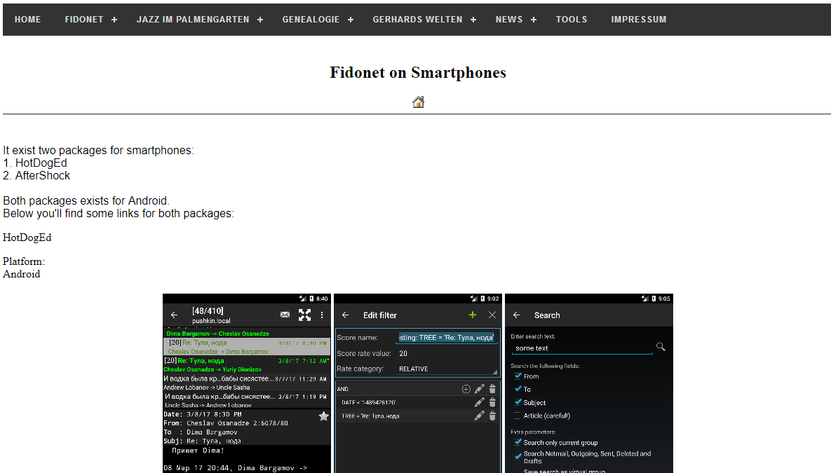 Fidonet on Smartphones