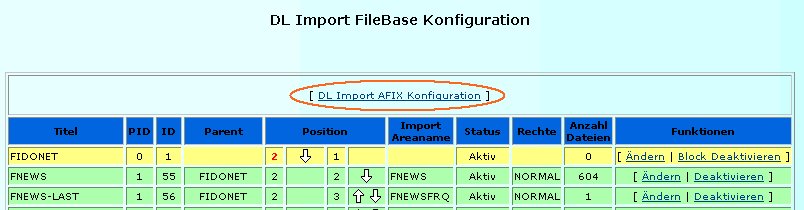 Screenshot PHP-Nuke DLIMP Admin Console Module v1.10 incl. AFIX Config Link