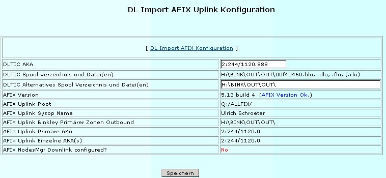 Screenshot PHP-Nuke DLIMP Admin Console Module v1.10, Eingabe Downlink AKA